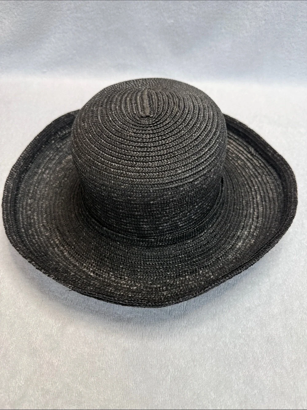 Eric Javits Black Braided Straw Sun Hat | Wire Rim | VGUC - Picture 5 of 11